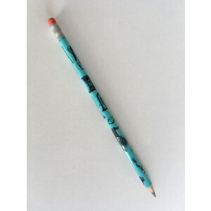 Bleistift Instrumente und roter Radiergummi (blau)