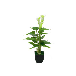 Europalms Calla mini, Kunstpflanze, weiß, 43cm