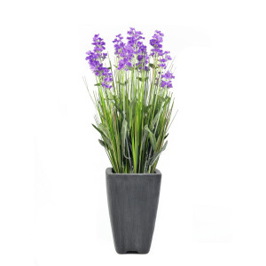 Europalms Lavendel, Kunstpflanze, lila, im Dekotopf, 45cm
