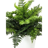 Europalms Farnbusch im Dekotopf, Kunstpflanze, 51 Blätter, 48cm