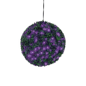 Europalms Buchsbaumkugel mit lila LEDs, künstlich, 40cm