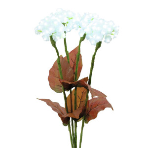 Europalms Hortensie, weiß mit Blüten, 100 LEDs