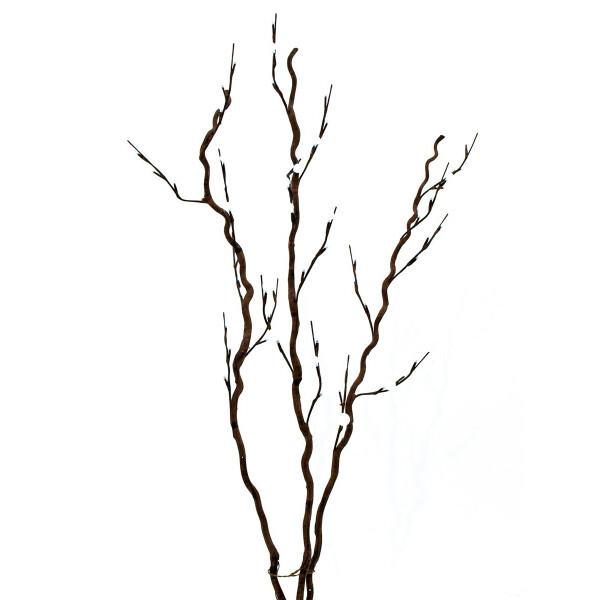 Europalms Korkenzieher-Zweig, mit LEDs, weiß, 120cm