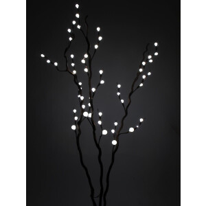 Europalms Korkenzieher-Zweig, mit LEDs, weiß, 120cm
