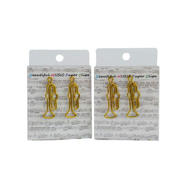 Büroklammer Trompete golden 3,7 cm (Set mit 15 Stück)