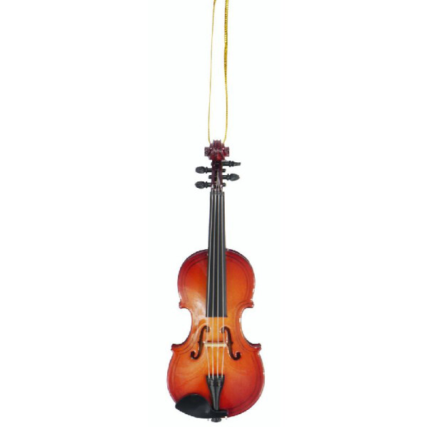 Geige 13 cm Holz mit Schlaufe zum Aufhängen