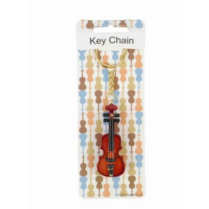 Schlüsselanhänger Geige Holz 6,5cm mit...