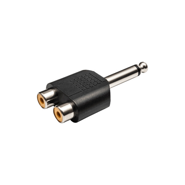 LK Adapter A-088 2x Cinchkupplung auf Stereo-Klinke 6,3mm