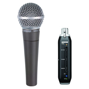 Shure Mikrofon SM 58 + X2U mit USB Adapter