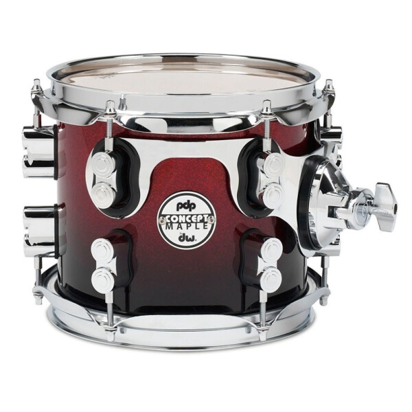 PDP by DW TomTom Concept Maple Red To Black Sparkle Fade