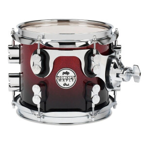 PDP by DW TomTom Concept Maple Red To Black Sparkle Fade