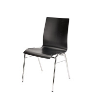 K&M Stapelstuhl 13405 Füße verchromt, Sitzschale schwarz