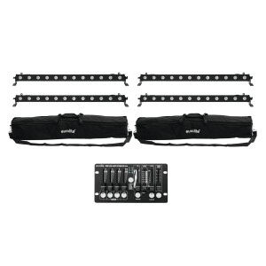 Eurolite Set 4x LED BAR-12 QCL RGBW + 2x Soft Bags +...