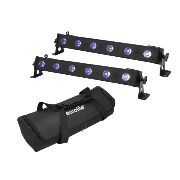 Eurolite Set 2x LED BAR-6 QCL RGB+UV Leiste + Soft-Bag