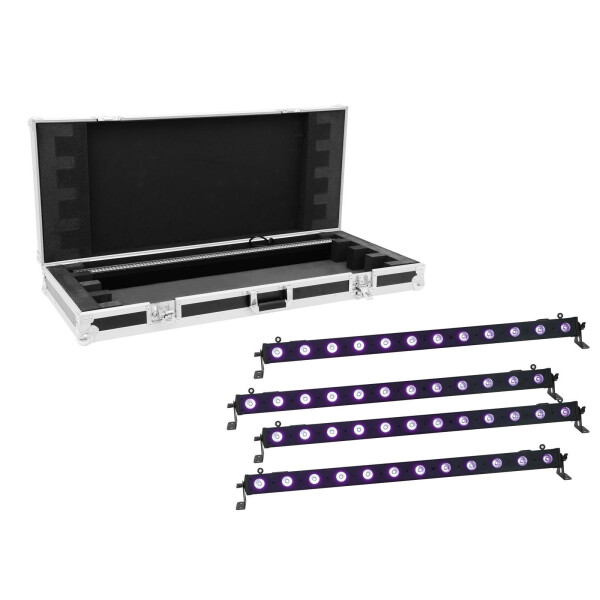 Eurolite Set 4x LED BAR-12 UV Leiste + Case