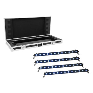 Eurolite Set 4x LED BAR-12 QCL RGB+UV Leiste + Case