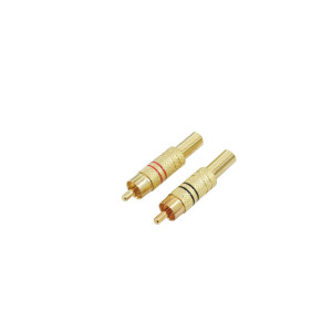 Omnitronic Cinch Stecker vergoldet 5,4mm rt/sw 2x